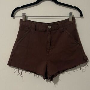 Pacsun brown high rise cutoff shorts